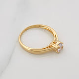 Anillo Solitario 2.4 g / T7 Oro Amarillo 18K