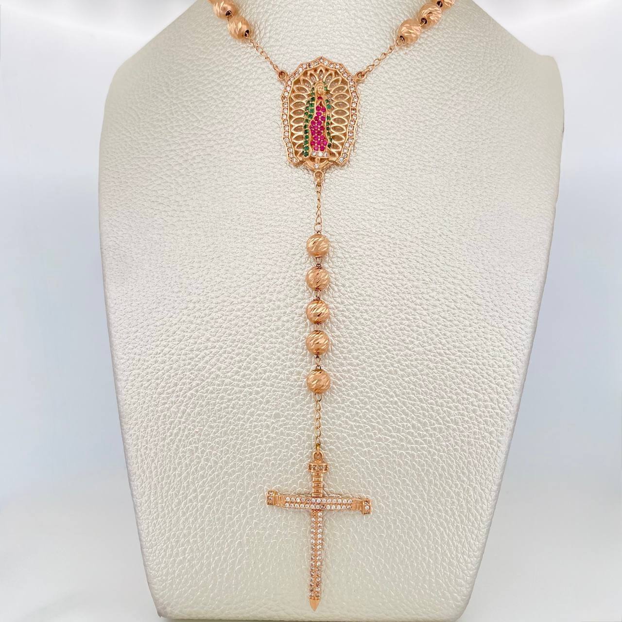 Rosario Virgen Guadalupe 29.6 g / 45 cm / 6 mm Oro Rosa 18K