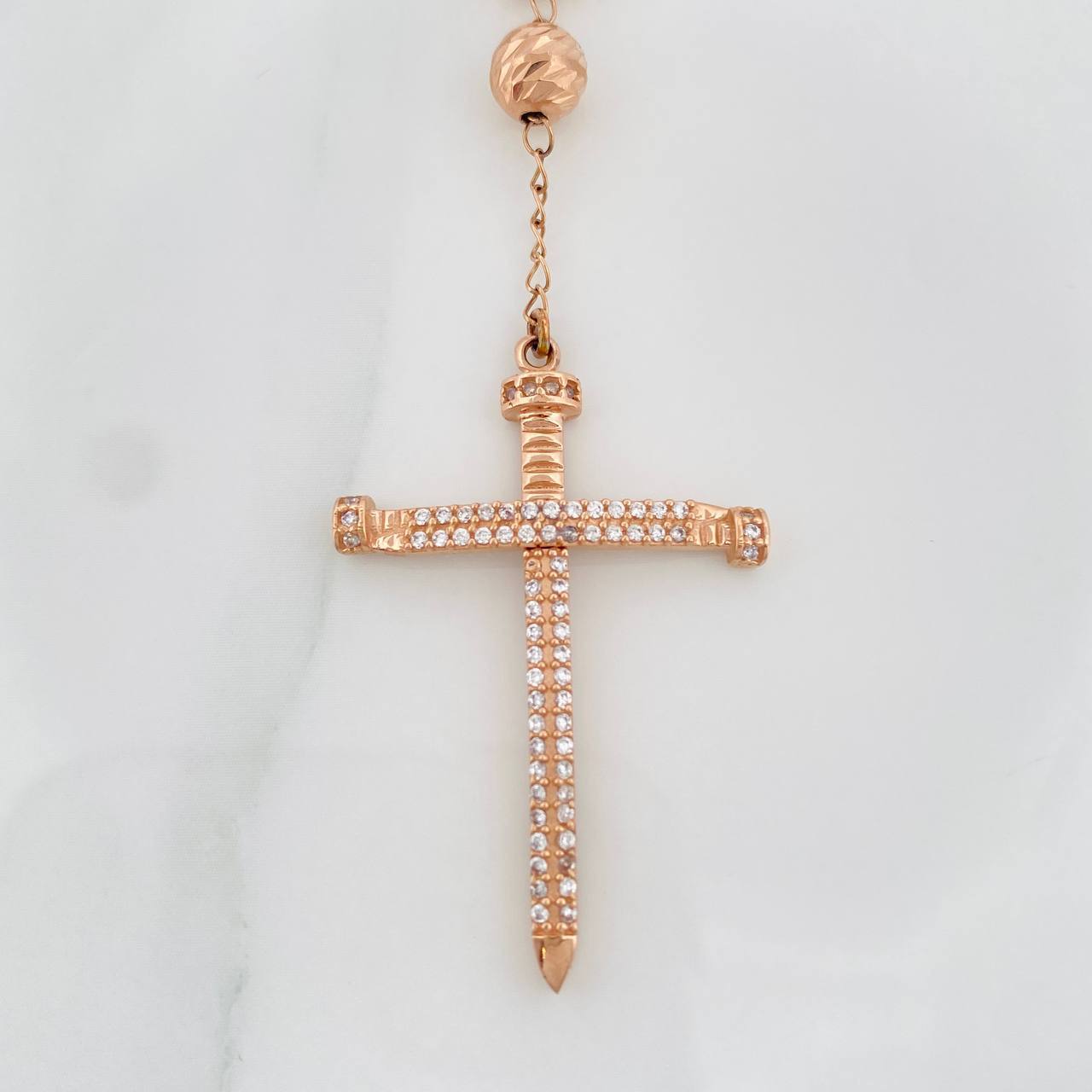 Rosario Virgen Guadalupe 29.6 g / 45 cm / 6 mm Oro Rosa 18K