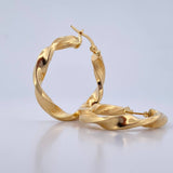 Candongas Nico 3.95gr / 3.1cm / Rayadas Entorchadas Oro Amarillo 18K &