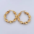 Candongas Nilo 4.4gr / 3.1cm / Entorchadas Lisas Oro Amarillo 18K &