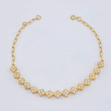 Pulso Modulable Floreado 4.55 g / 18 cm - 16 cm / 4,95 mm Oro Amarillo 18K