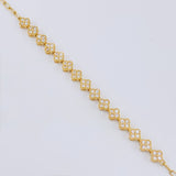 Pulso Modulable Tenis Floreado 4.55 g / 18 cm - 17 cm / 4,9 mm Oro Amarillo 18K
