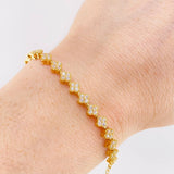 Pulso Modulable Floreado 4.55 g / 18 cm - 16 cm / 4,95 mm Oro Amarillo 18K