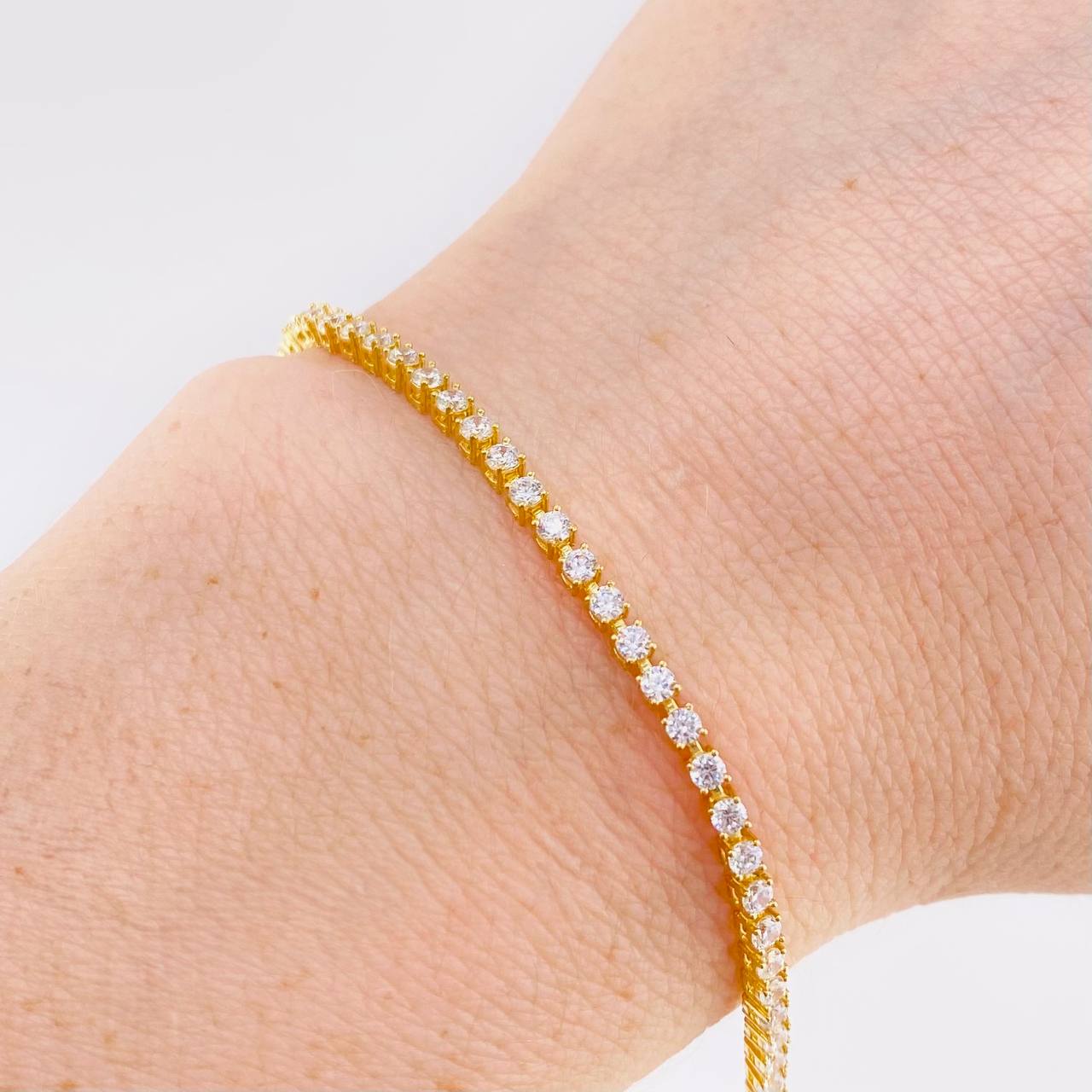 Pulso Modulable Tenis 2.25 g / 19 cm - 17 cm / 2,1 mm Oro Amarillo 18K