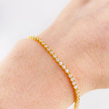 Pulso Modulable Tenis 4.05 g / 19 cm - 17 cm / 2,55 mm Oro Amarillo 18K