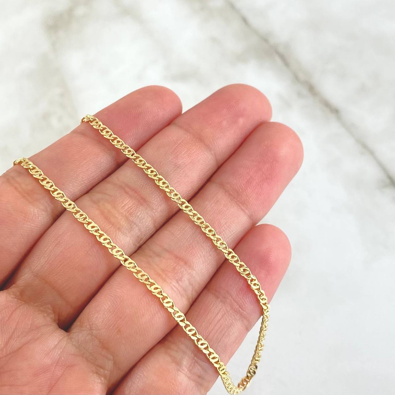 Cadena Garibaldi 3.3gr / 60cm / 2.3mm Oro Amarillo +3 18K ©