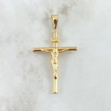 Dije Cristo Cruz 2.55gr / 5.3cm / Lisa Oro Amarillo 18K *