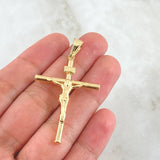 Dije Cristo Cruz 2.55gr / 5.3cm / Lisa Oro Amarillo 18K *