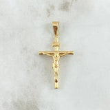 Dije Cristo Cruz 2.1gr / 4.7cm / Lisa Oro Amarillo 18K *