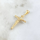 Dije Cristo Cruz 2.1gr / 4.7cm / Lisa Oro Amarillo 18K *