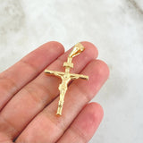 Dije Cristo Cruz 2.1gr / 4.7cm / Lisa Oro Amarillo 18K *