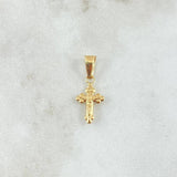 Dije Cruz Cristo Tres Puntas 0.4gr / 2.3cm / Lisa Oro Amarillo 18K *