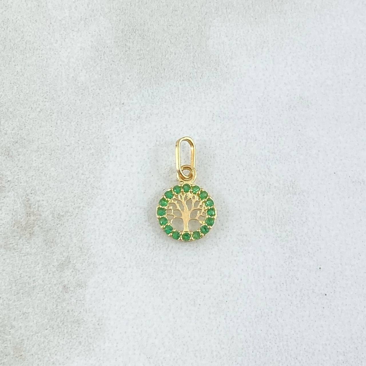 Dije Arbol De La Vida Circulo 0.3gr / 1.4cm / Oro Amarillo 18K