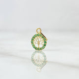 Dije Arbol De La Vida Circulo 0.3gr / 1.4cm / Oro Amarillo 18K
