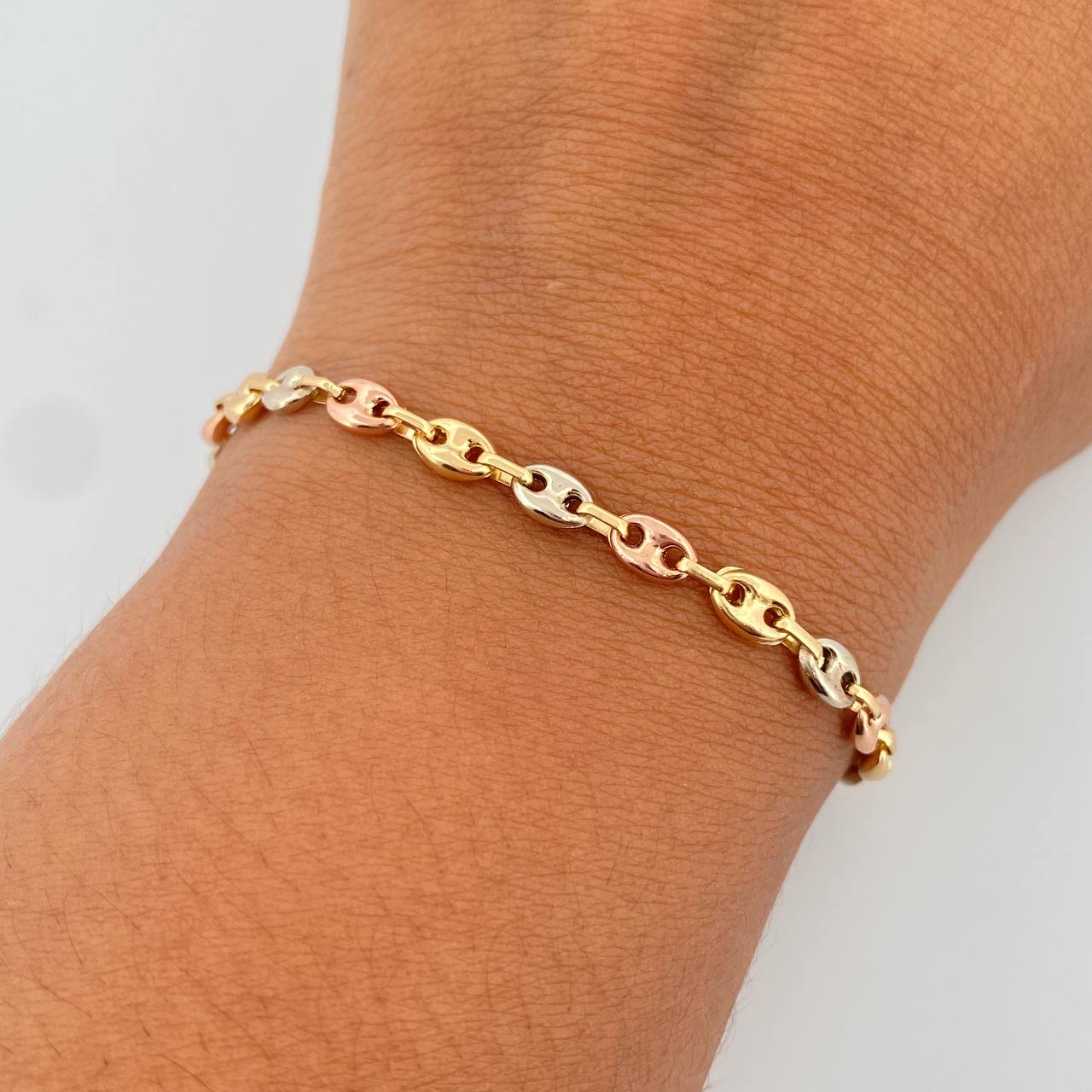 Pulso GC 3.4gr / 20.2cm / 4mm Tres Oros 18K &