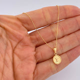 Set Cadena Militar /1.35gr/45cm/0.6mm + Dije Divino Niño/0.5gr/2.0cm Troquelado  Oro 18K (Oferta) &