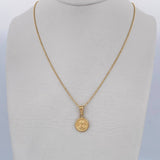 Set Cadena Militar /1.35gr/45cm/0.6mm + Dije Divino Niño/0.5gr/2.0cm Troquelado  Oro 18K (Oferta) &