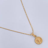 Set Cadena Militar /1.35gr/45cm/0.6mm + Dije Divino Niño/0.5gr/2.0cm Troquelado  Oro 18K (Oferta) &