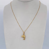 Set Cadena Veneciana /1.0gr/45cm/0.3mm + Dije Delfin /0.5gr/2cm Troquelado  Oro 18K (Oferta) &