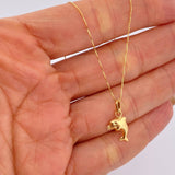 Set Cadena Veneciana /1.0gr/45cm/0.3mm + Dije Delfin /0.5gr/2cm Troquelado  Oro 18K (Oferta) &