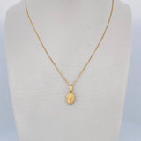 Set Cadena Veneciana /1.0gr/45cm/0.3mm + Dije Virgen Guadalupe /0.35gr/1.5cm Troquelado  Oro 18K (Oferta) &