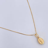 Set Cadena Veneciana /1.0gr/45cm/0.3mm + Dije Virgen Guadalupe /0.35gr/1.5cm Troquelado  Oro 18K (Oferta) &