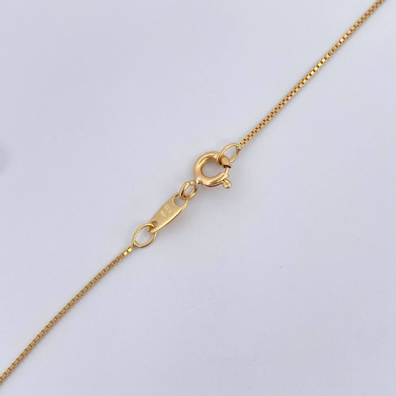 Set Cadena Veneciana /1.8gr/45cm/0.4mm + Dije Corona Rx /0.45gr/1.5cm Troquelado  Oro 18K (Oferta) &