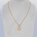 Set Cadena Veneciana /1.8gr/45cm/0.4mm + Dije Corona Rx /0.45gr/1.5cm Troquelado  Oro 18K (Oferta) &