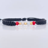 Pulsera Negra Rondela 0.15gr / Oro 18K &