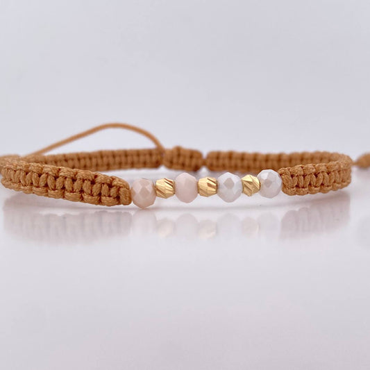 Pulsera Beige Rondela 0.15gr / Oro 18K &