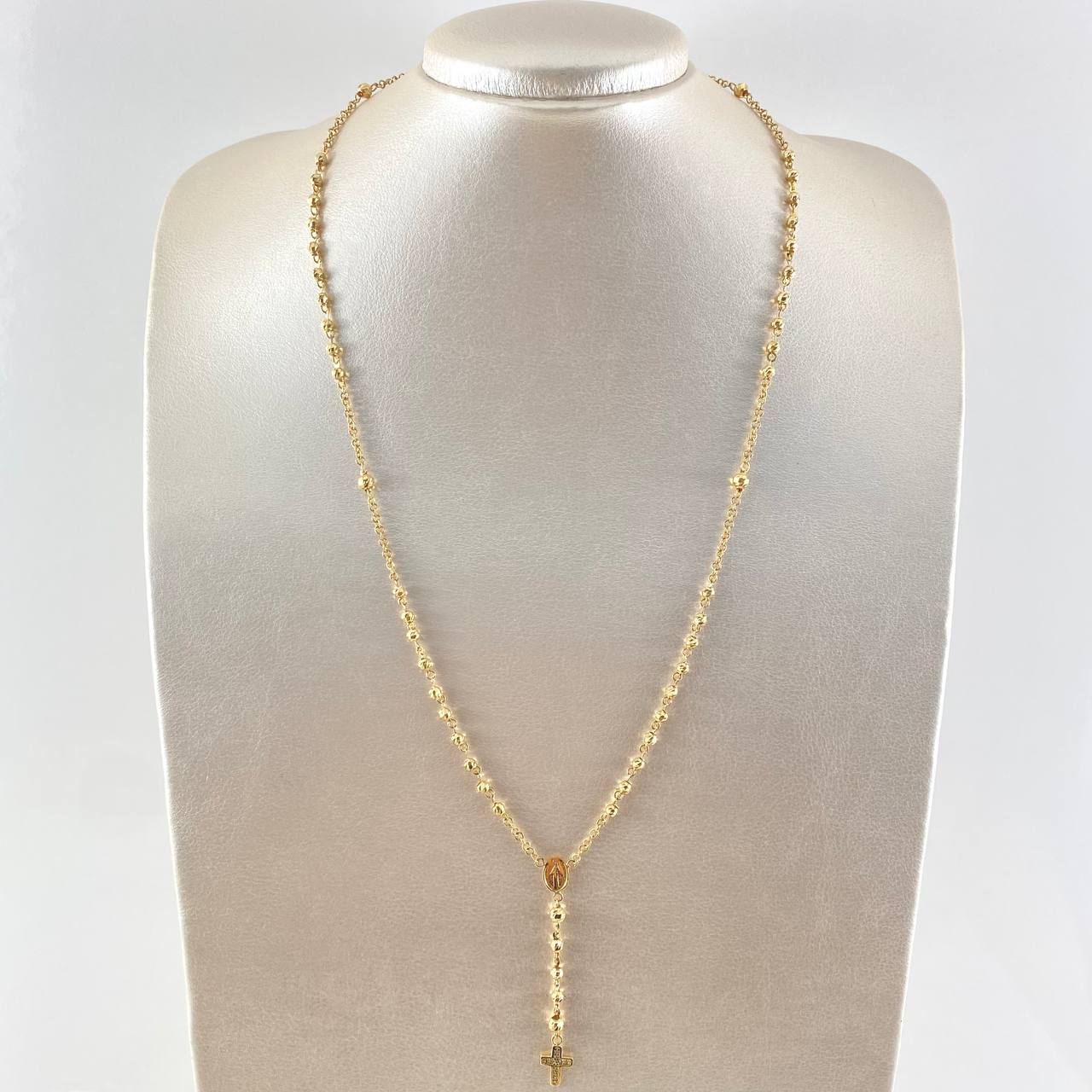 Rosario Virgen Milagrosa Cruz 8.4gr / 55cm / Oro 18K