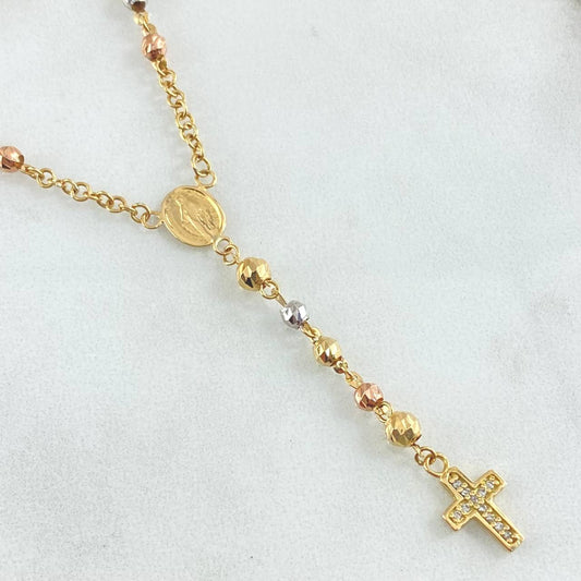 Rosario Virgen Milagrosa Cruz 8.6gr / 55cm / Oro 18K