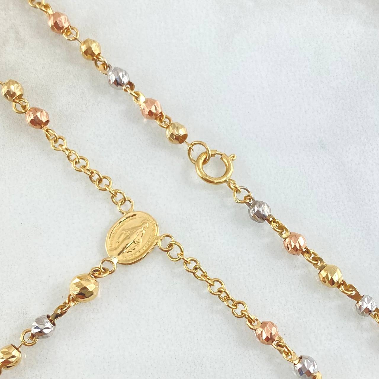 Rosario Virgen Milagrosa Cruz 8.6gr / 55cm / Oro 18K