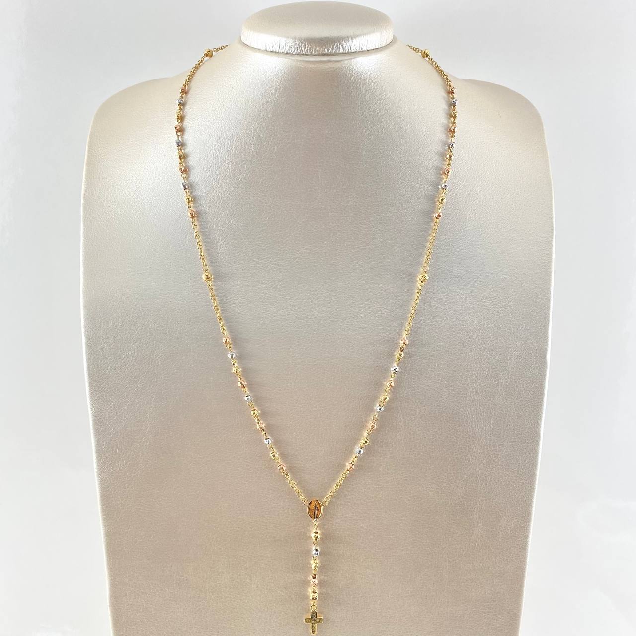 Rosario Virgen Milagrosa Cruz 8.55gr / 55cm / Oro 18K ©