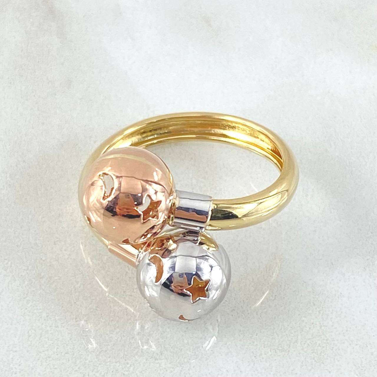 Anillo Tu Y Yo 2.75gr / T7 1/2 / Tres Oros 18K