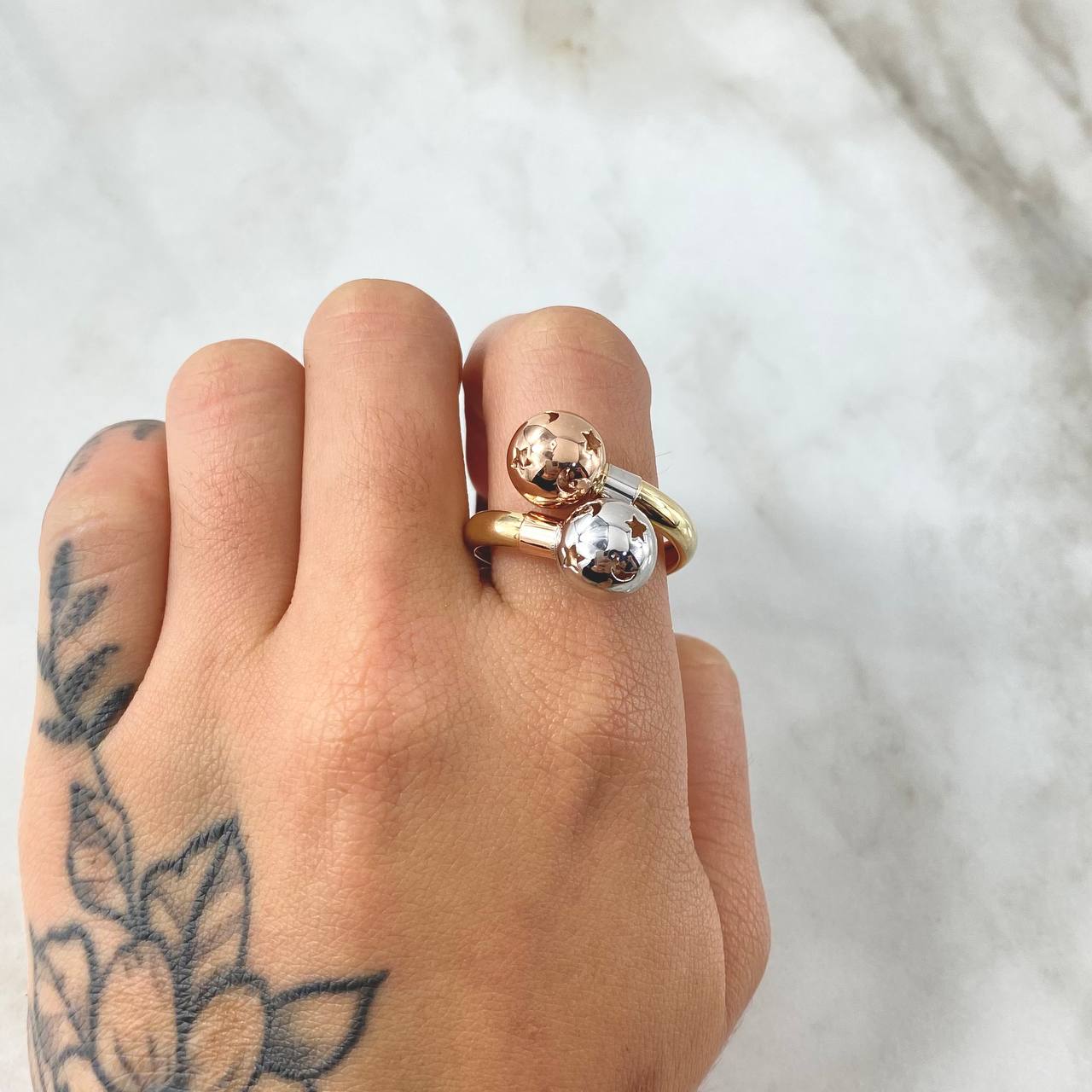 Anillo Tu Y Yo 2.75gr / T7 1/2 / Tres Oros 18K