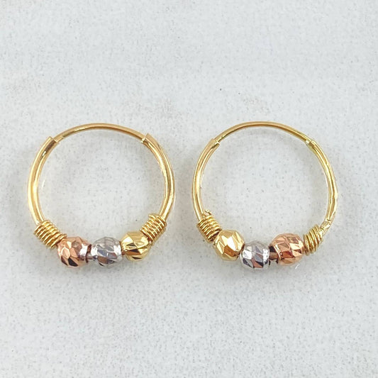 Candongas Trio 1.05gr / 1.5cm / Tres Oros 18K