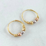 Candongas Trio 1.05gr / 1.5cm / Tres Oros 18K