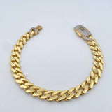 Pulso Cubano Infinito  15.85gr / 20.6cm / 9.2mm Circones Blancos Oro Amarillo +2 18K $