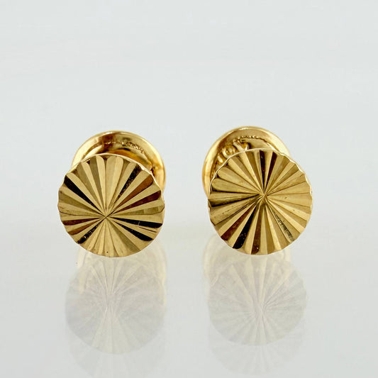 Topos Circulo Plano Diamantado 0.55g / 6.25mm Oro Amarillo 18K