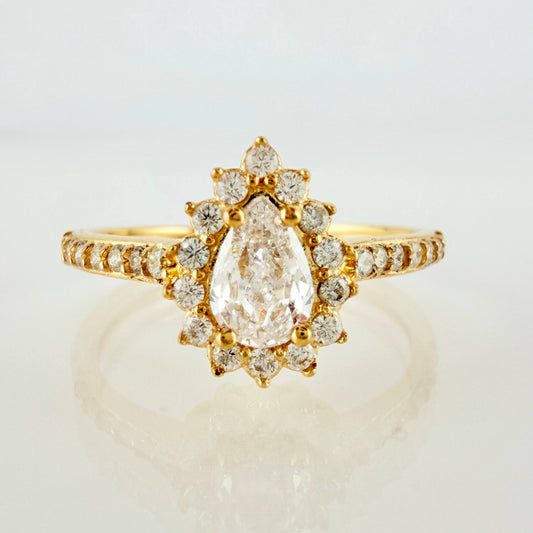 Anillo Halo Gota 2.35gr / T5 3/4 / Oro Amarillo 18K ©