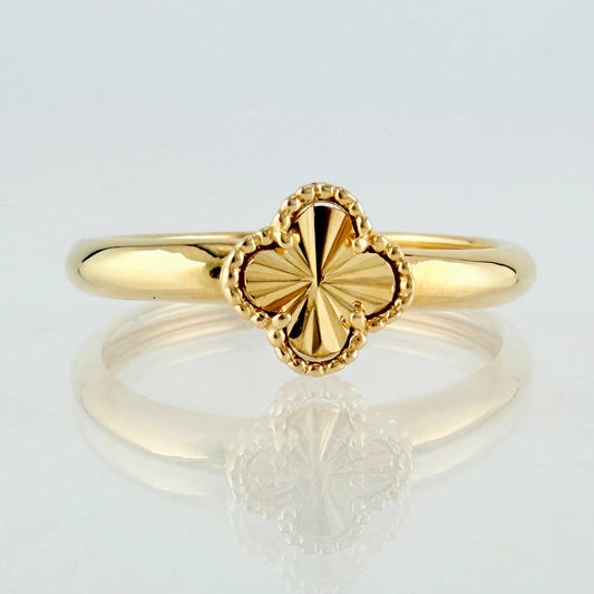 Anillo Trebol Dorado 2.3gr / T9 3/4 / Oro Amarillo Nac.Esp. 18K ©