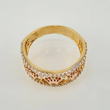 Anillo Trío Coronas Tupidas 4.25gr / T7 3/4 / Tres Oros 18K *