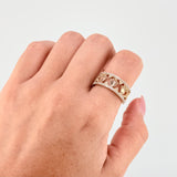 Anillo Trío Coronas Tupidas 4.25gr / T7 3/4 / Tres Oros 18K *