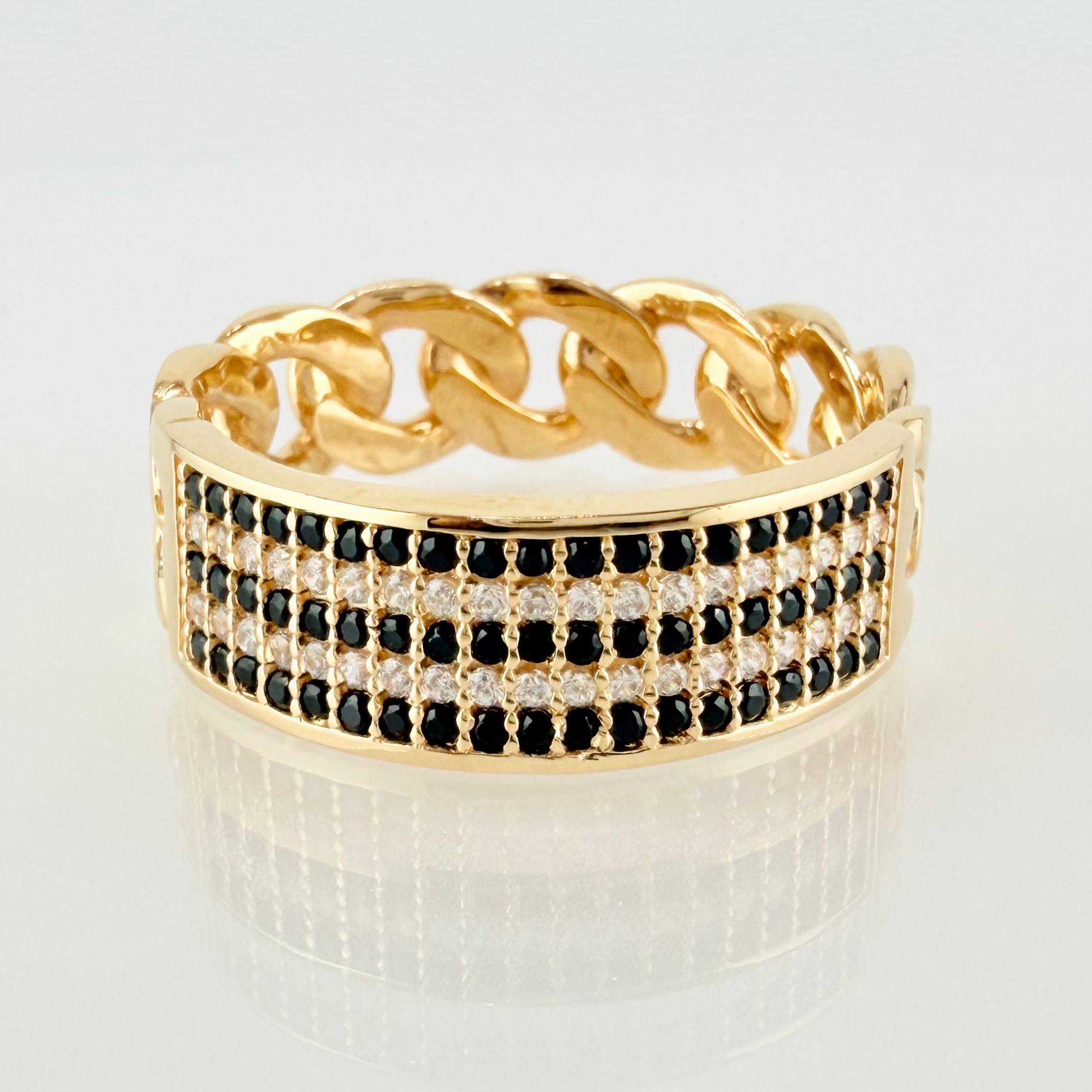 Anillo Cubano Parcial 5.95gr / T9 1/2 / Oro Amarillo 18K *