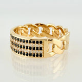 Anillo Cubano Parcial 5.95gr / T9 1/2 / Oro Amarillo 18K *