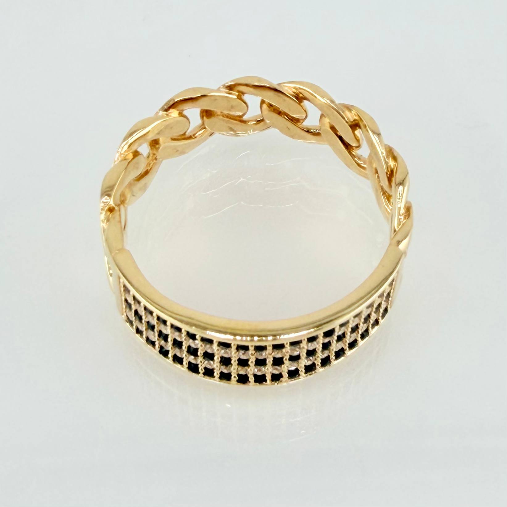 Anillo Cubano Parcial 5.95gr / T9 1/2 / Oro Amarillo 18K *