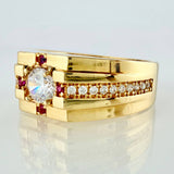 Anillo Solaris Incrustado 7.1gr / T10 / Oro Amarillo 18K *