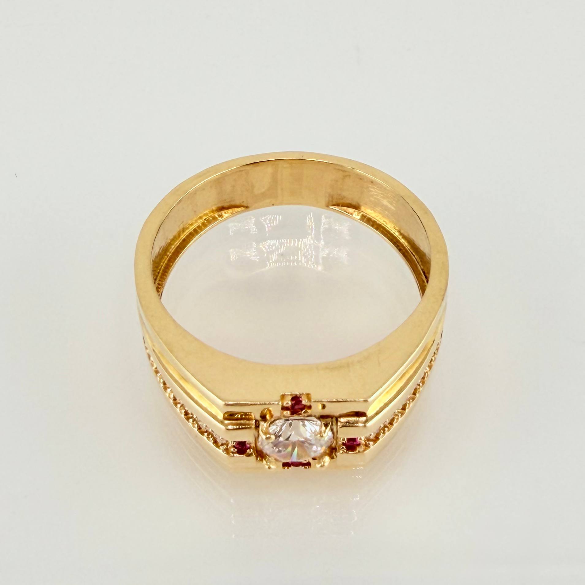 Anillo Solaris Incrustado 7.1gr / T10 / Oro Amarillo 18K *